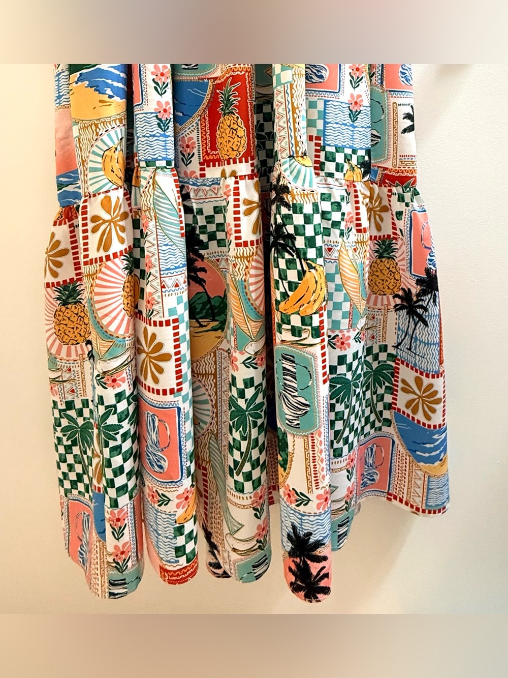 Skies Are Blue Citrus Sway Tropical Patchwork Tiered Maxi Dress - Size S  NWT - Picture 10 of 16